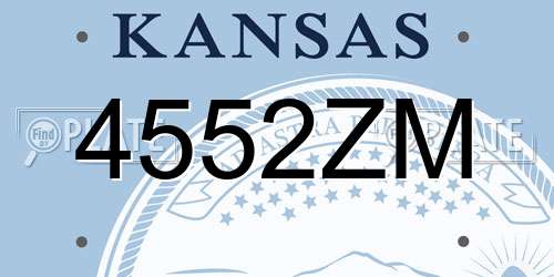 4552ZM Kansas License Plate