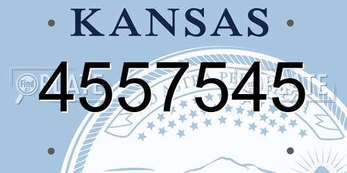 4557545 Kansas License Plate