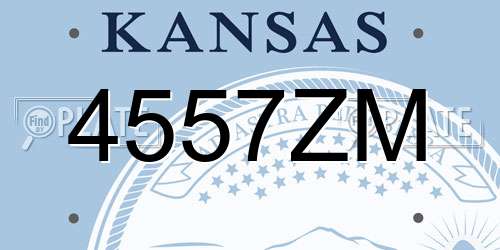 4557ZM Kansas License Plate