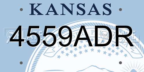 4559ADR Kansas License Plate