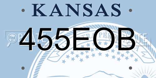 455EOB Kansas License Plate