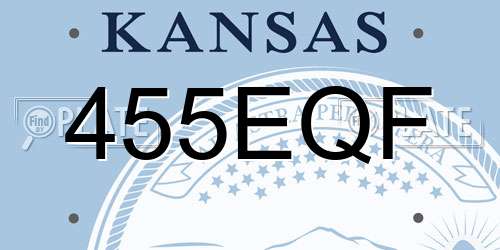 455EQF Kansas License Plate