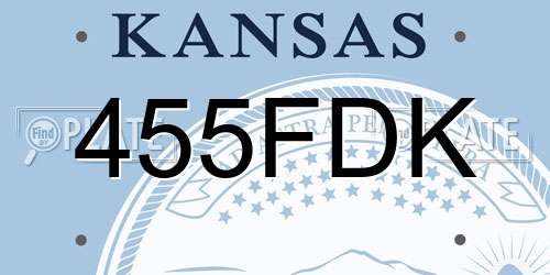 455FDK Kansas License Plate