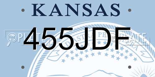 455JDF Kansas License Plate