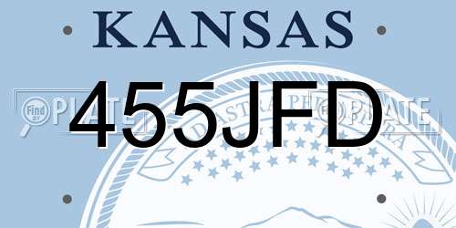 455JFD Kansas License Plate