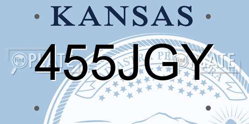 455JGY Kansas License Plate