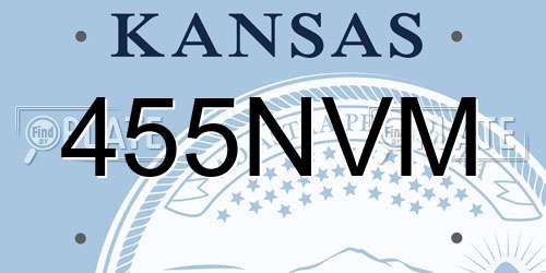 455NVM Kansas License Plate