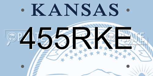 455RKE Kansas License Plate
