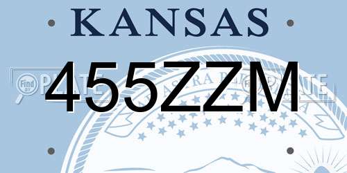 455ZZM Kansas License Plate
