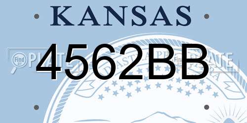 4562BB Kansas License Plate