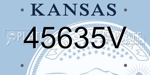 45635V Kansas License Plate
