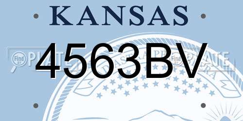 4563BV Kansas License Plate