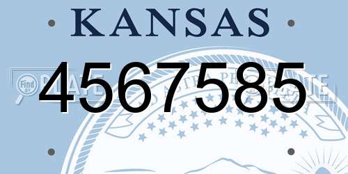 4567585 Kansas License Plate