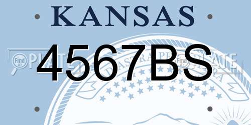 4567BS Kansas License Plate
