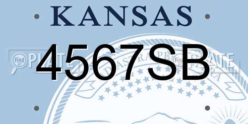 4567SB Kansas License Plate