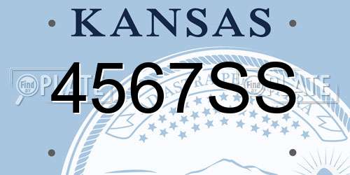 4567SS Kansas License Plate