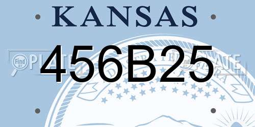 456B25 Kansas License Plate