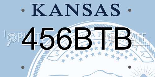 456BTB Kansas License Plate