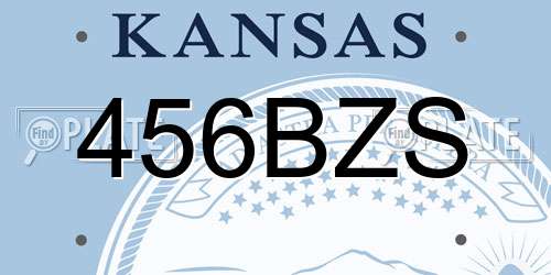 456BZS Kansas License Plate