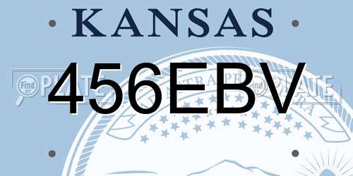 456EBV Kansas License Plate