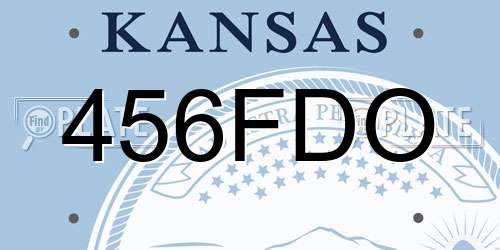 456FDO Kansas License Plate