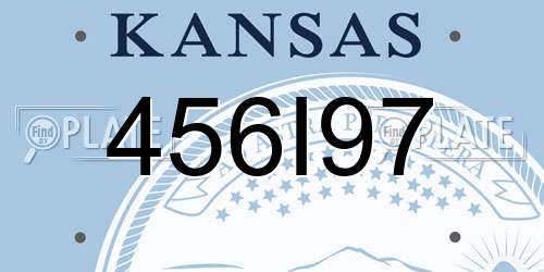 456I97 Kansas License Plate