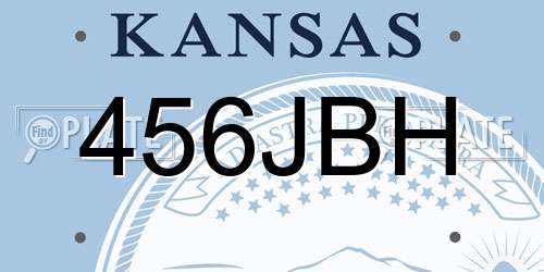 456JBH Kansas License Plate