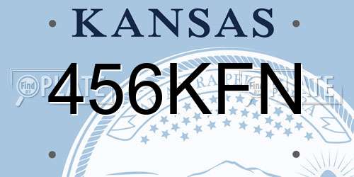 456KFN Kansas License Plate