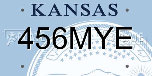 456MYE Kansas License Plate