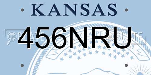 456NRU Kansas License Plate
