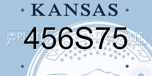 456S75 Kansas License Plate