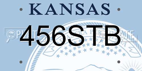 456STB Kansas License Plate