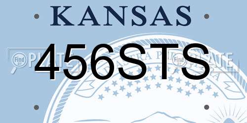 456STS Kansas License Plate