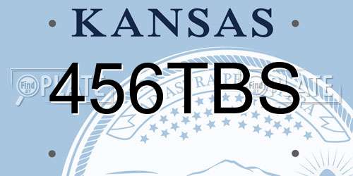 456TBS Kansas License Plate
