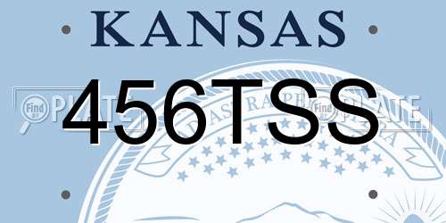 456TSS Kansas License Plate