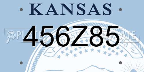 456Z85 Kansas License Plate