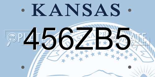 456ZB5 Kansas License Plate