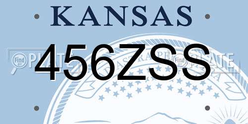456ZSS Kansas License Plate