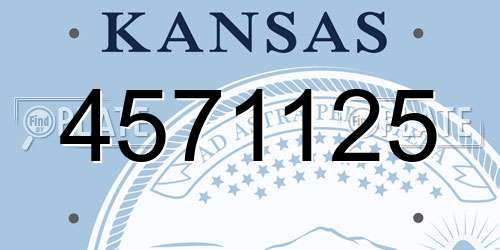 4571125 Kansas License Plate