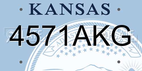 4571AKG Kansas License Plate