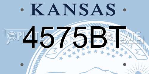 4575BT Kansas License Plate