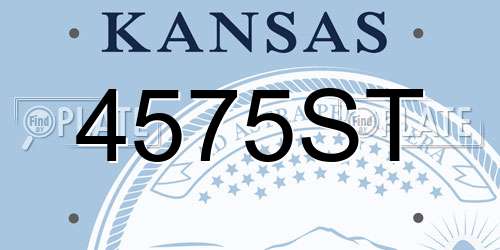 4575ST Kansas License Plate