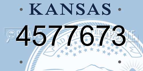 4577673 Kansas License Plate