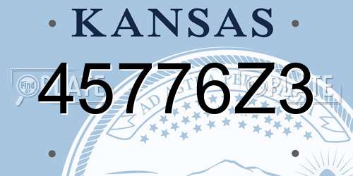 45776Z3 Kansas License Plate