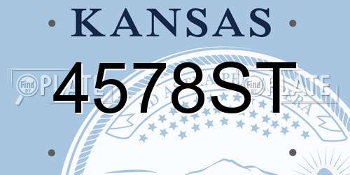 4578ST Kansas License Plate