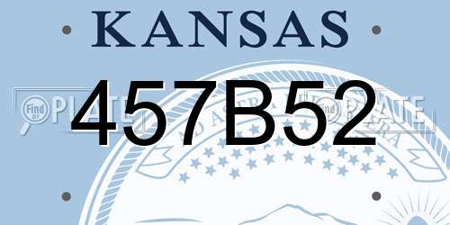 457B52 Kansas License Plate