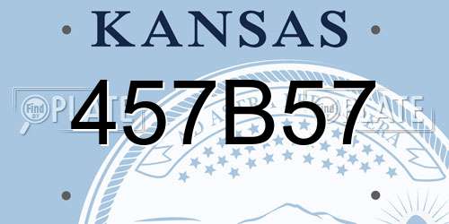 457B57 Kansas License Plate