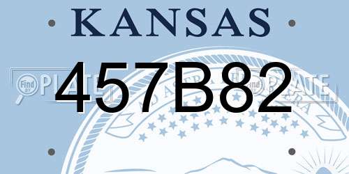 457B82 Kansas License Plate