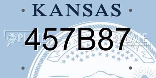 457B87 Kansas License Plate