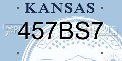457BS7 Kansas License Plate